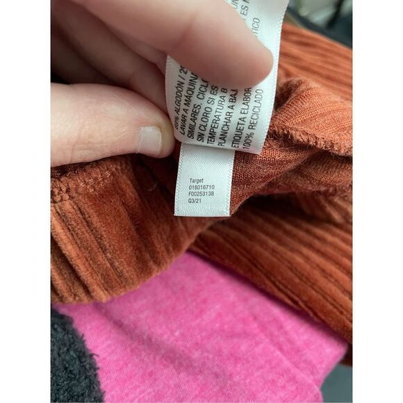 A New Day Burnt Orange Ribbed Long Sleeve Blouse Size Small - Picture 6 of 6